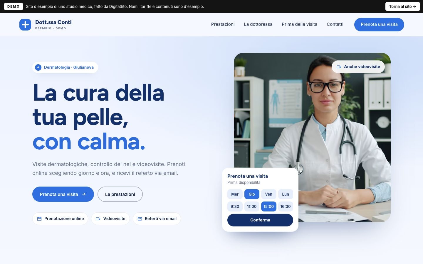 Schermata della demo: Home