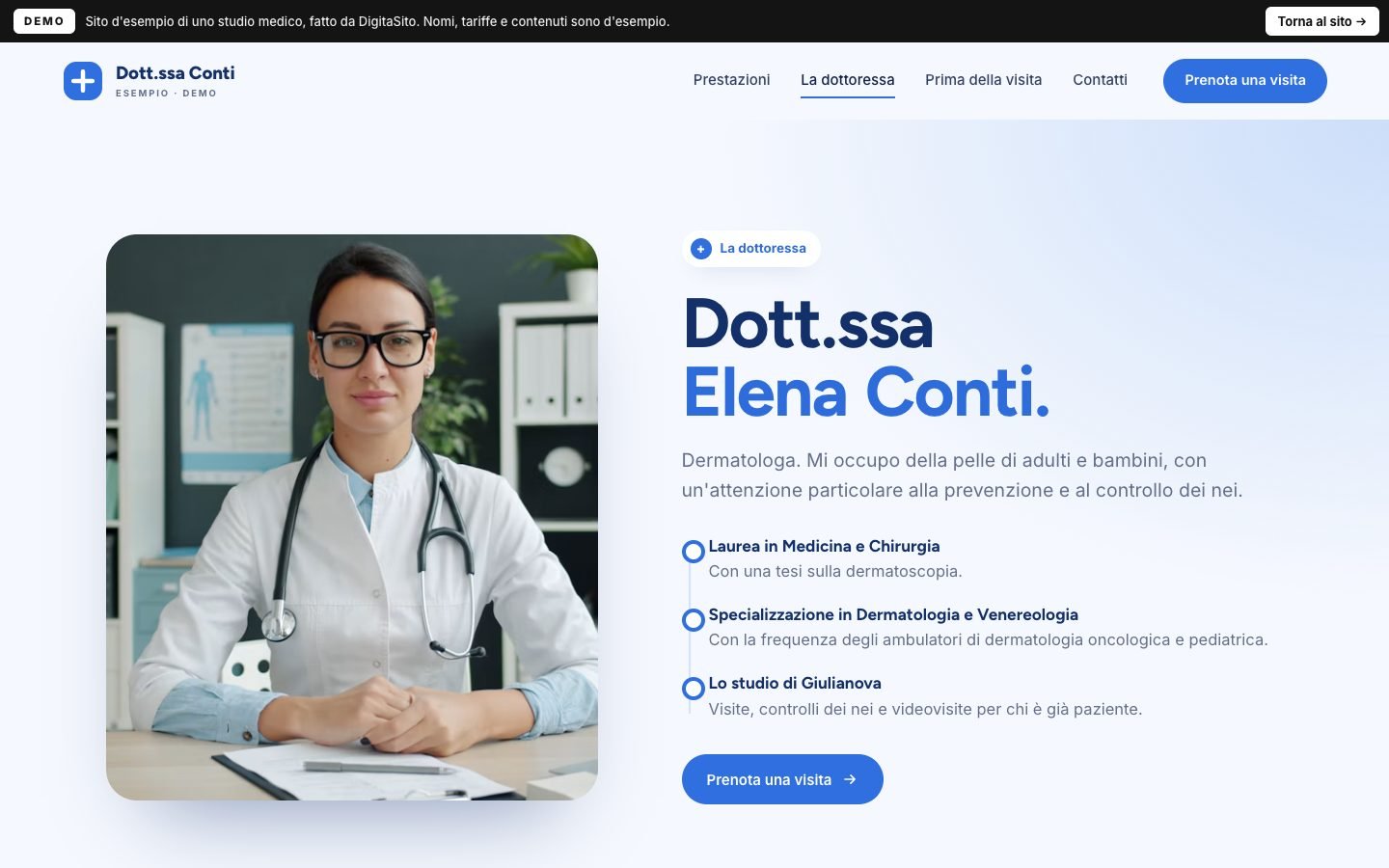 Schermata della demo: La dottoressa