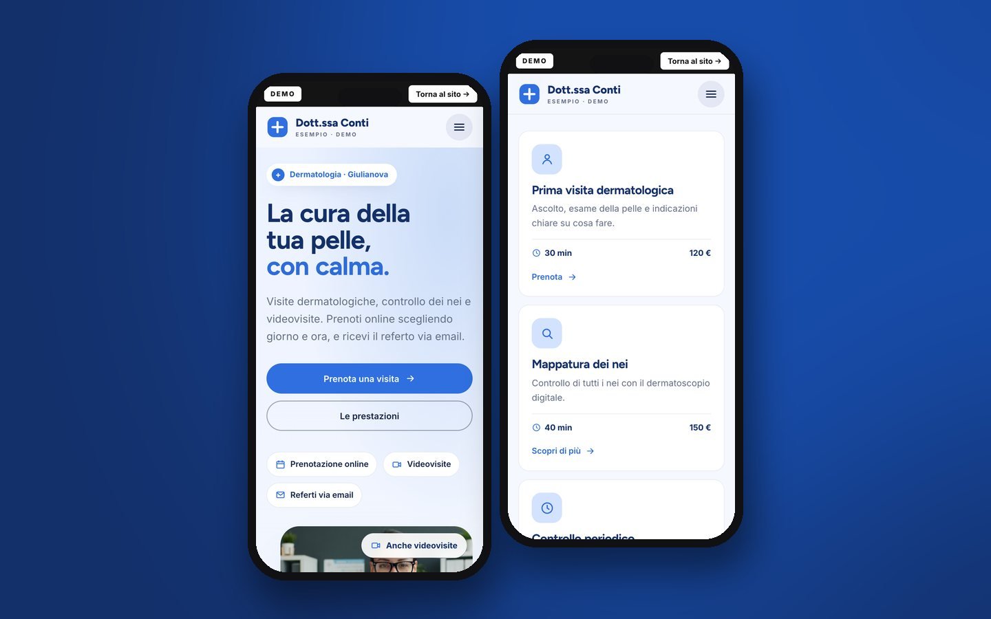 Schermata della demo: Dal telefono